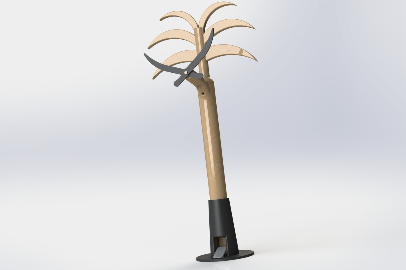 Palm-Tree Coat Stand with Collapsing Branch Mechanism