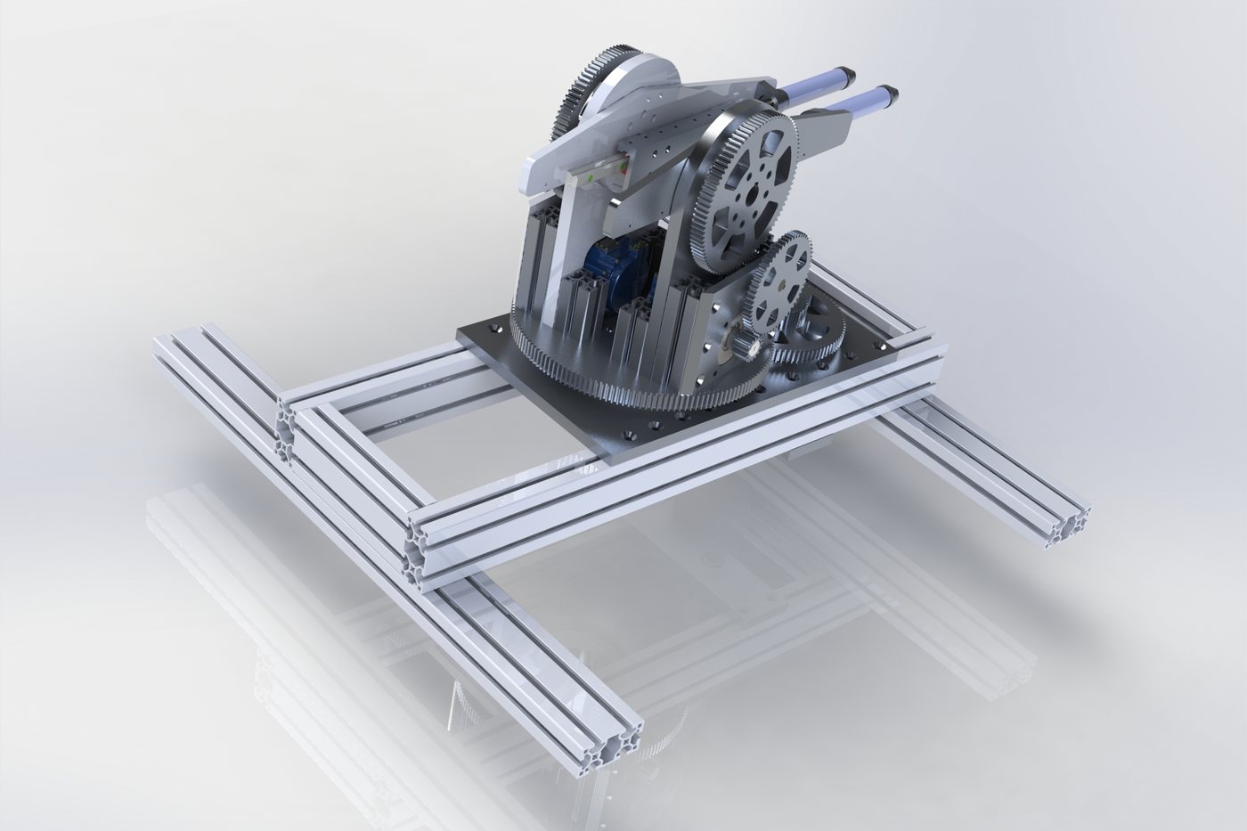 Two-Axis Servo Tracking Platform with Geared Drive and Pneumatics